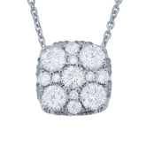 0.55ct 14k White Gold Diamond Cluster Necklace